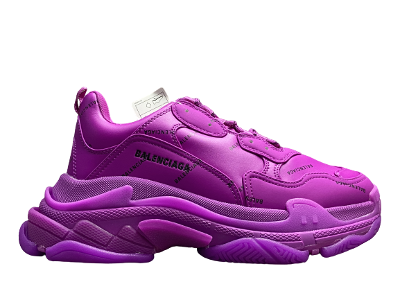 Balenciga Triple S Allover Logo Pink