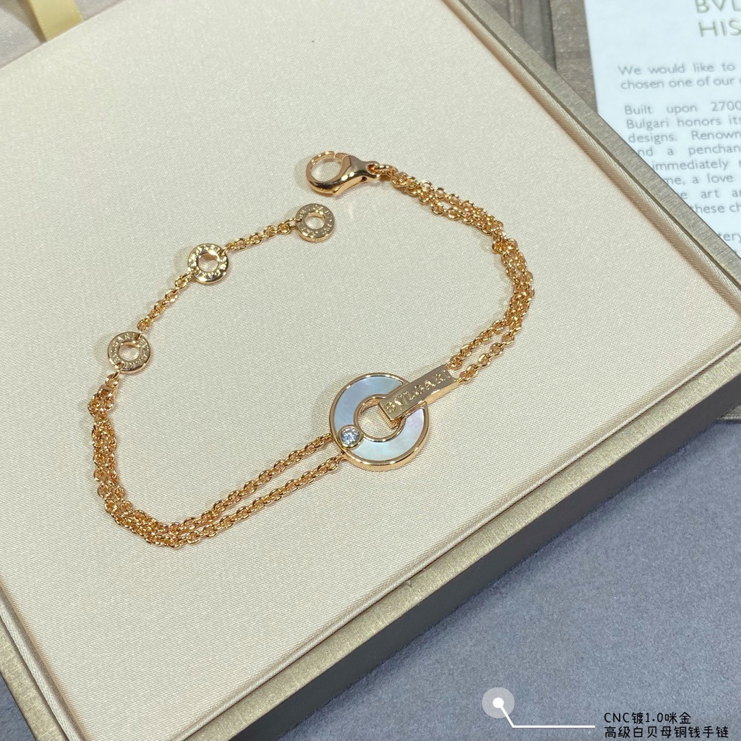 B*l*ai copper coin fritillaria bracelet