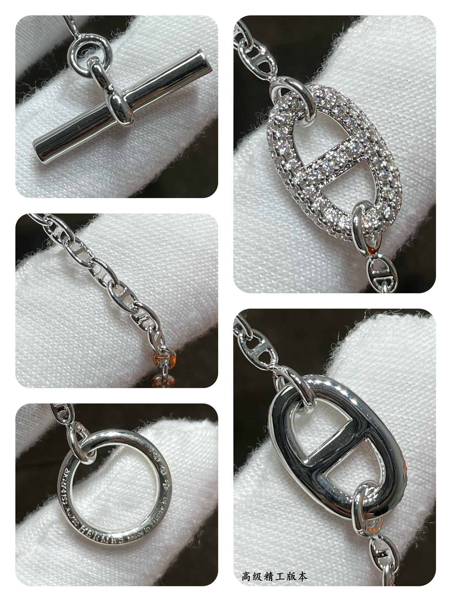 hermès fully Di*m*nd-encrusted h bracelet