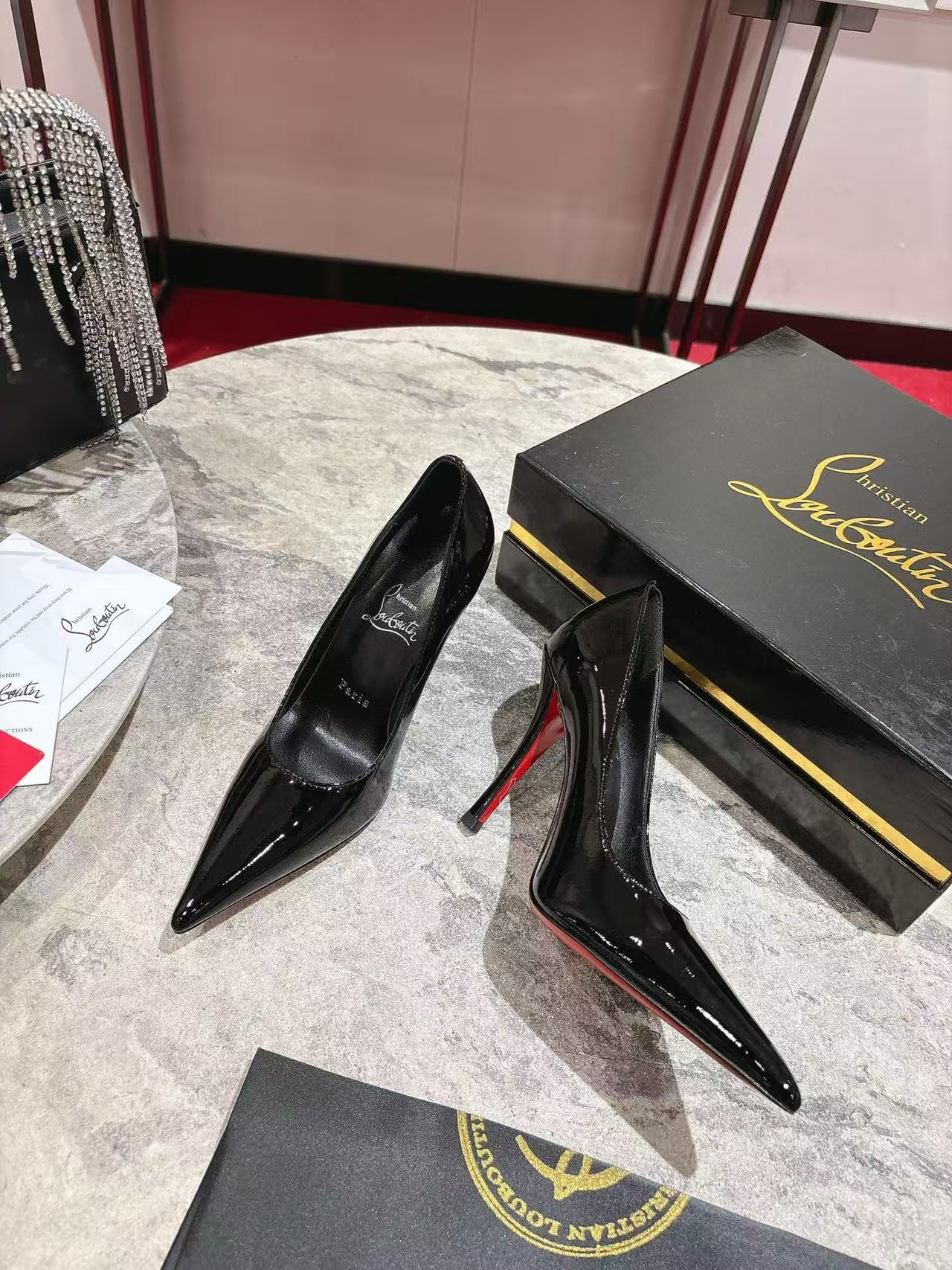 ua Ch**an louboutin cl red-bottom shoes 10cm heel