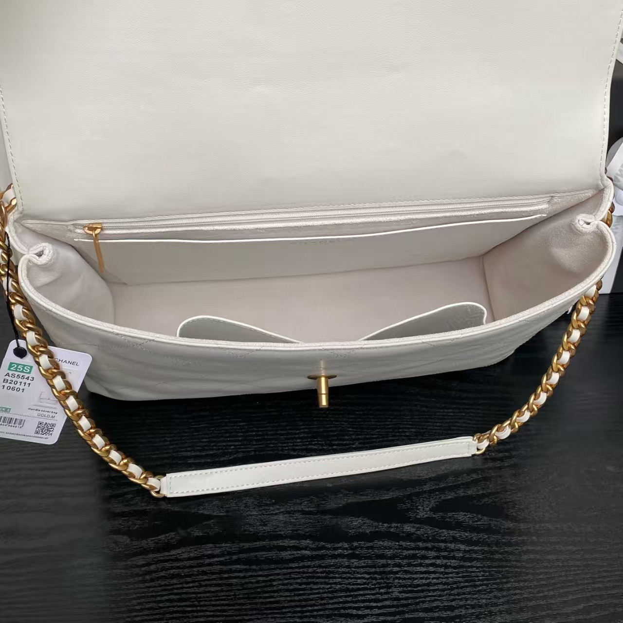 Ch*el maxi flap bag with top handle 26x37x10cm