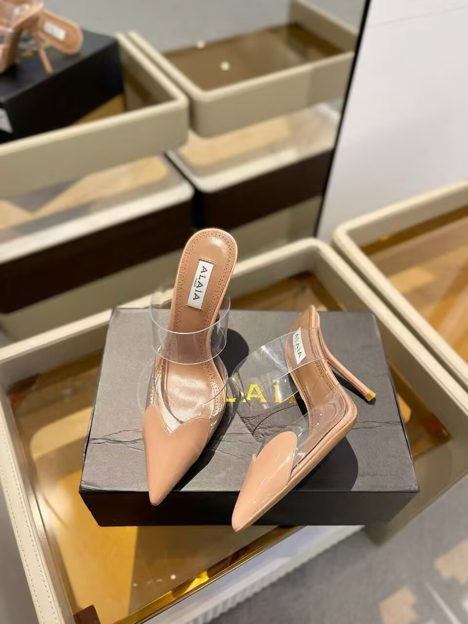 UA ALAÏA Le Coeur Mule Heart-Toe Slingback Pump 10.5cm Heel