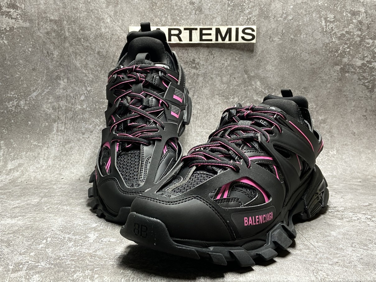 Balenciga Track Black and Neon Pink