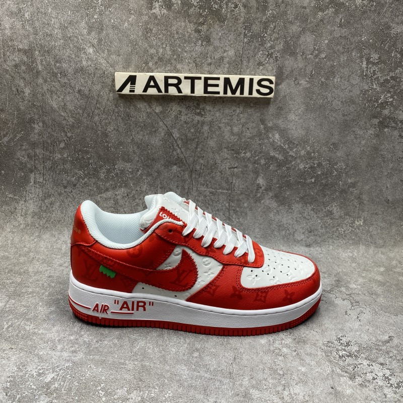1V x Air Force 1 Low By Virgil Abloh White Red