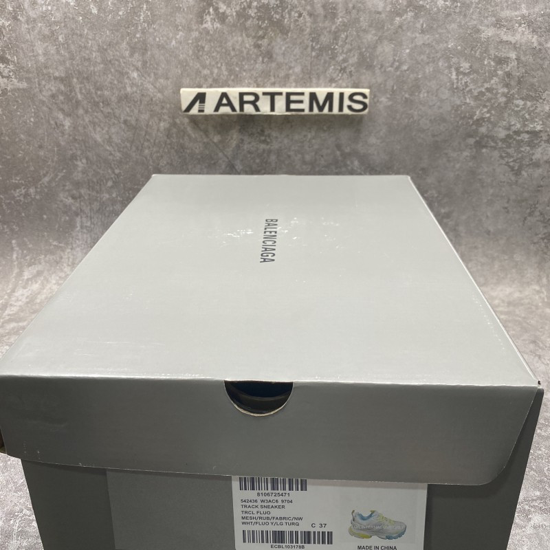 Balenciga Track White Neon Yellow