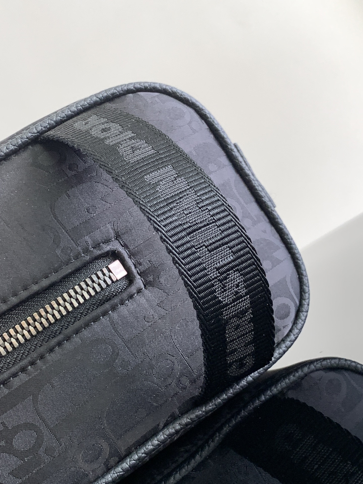 D*or lingot toiletry bag black oblique mirage technical fabric 8.5 x 5 x 4 inches