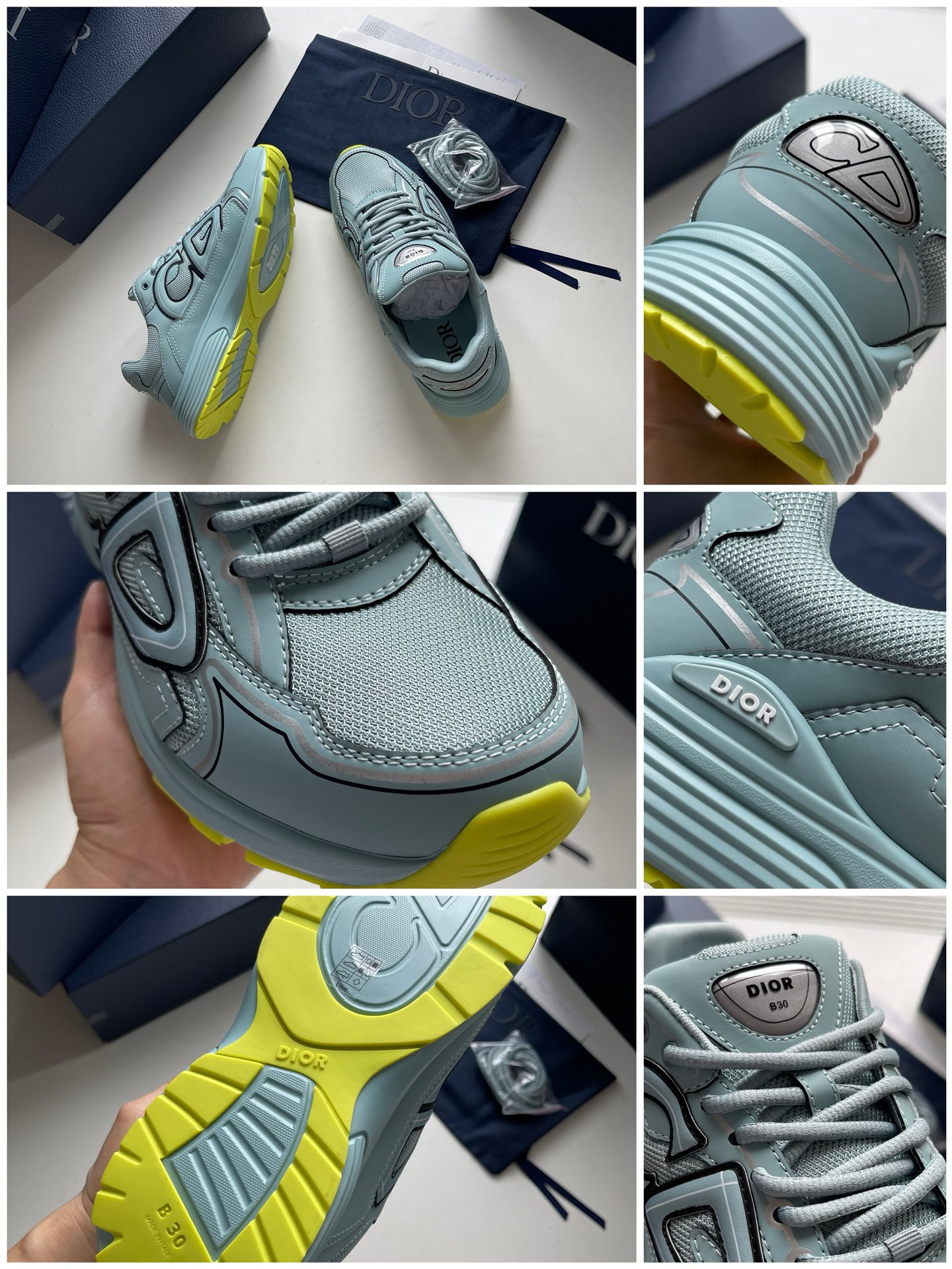 ua D*or b30 sneaker blue mesh and technical fabric