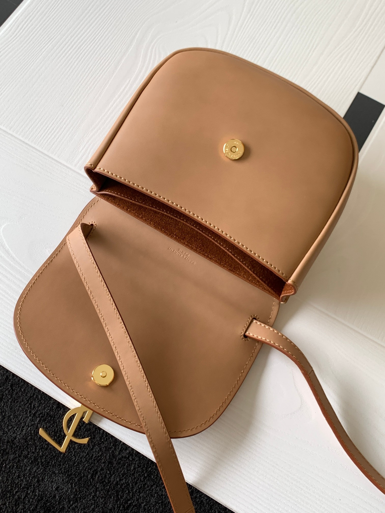 Y*L kaia small satchel in smooth leather 7.2 x 6.1 x 2.1 inches