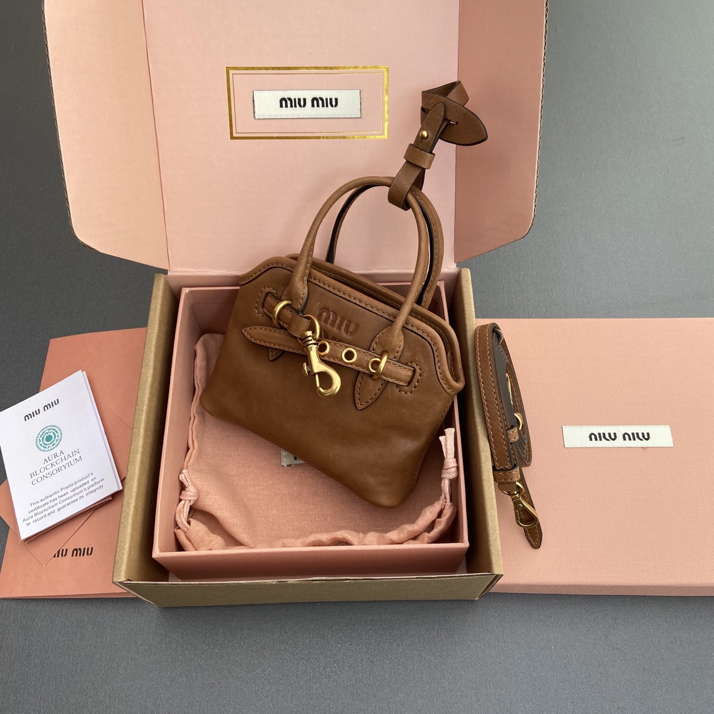 Miu Miu Aventure Nappa Micro Leather trick 9.5x12x2.5cm